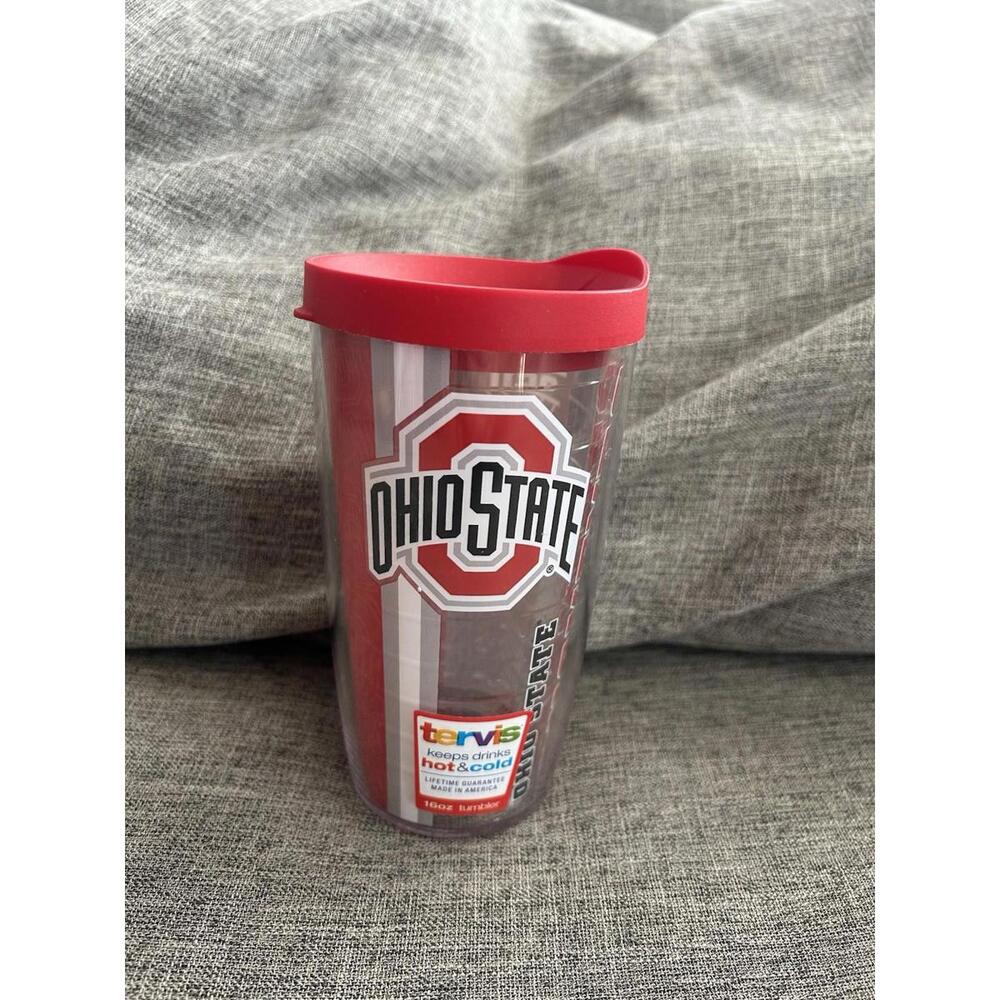 Tervis Tumbler Ohio State Buckeyes Brutus 16 Ounce Red Lid